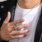 Κολιέ Βίκινγκ Στρογγυλό Ρουνικό Μενταγιόν από Ατσάλι 2