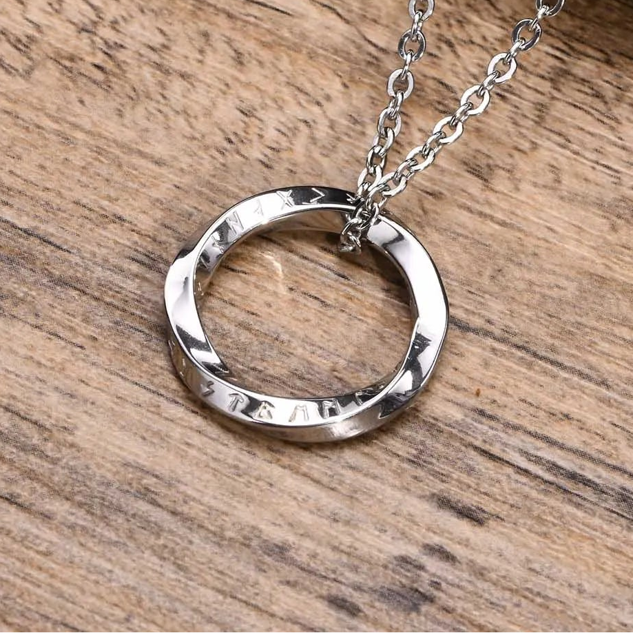 Collier Viking Pendentif Runique Rond argent