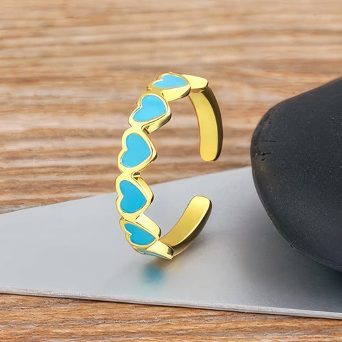 Δαχτυλίδι 6 Καρδιές Γυναικείο Χρυσό 