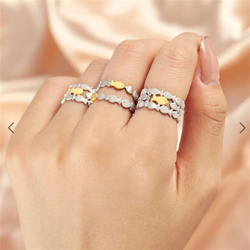 Bague à contre courant petit poisson