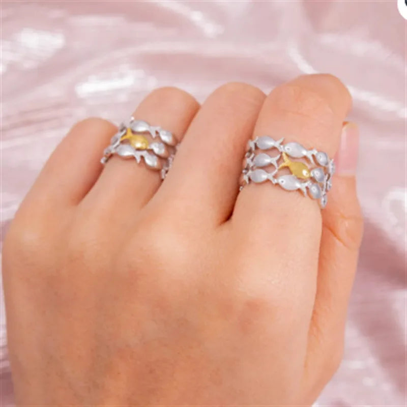 Bague à contre courant petit poisson