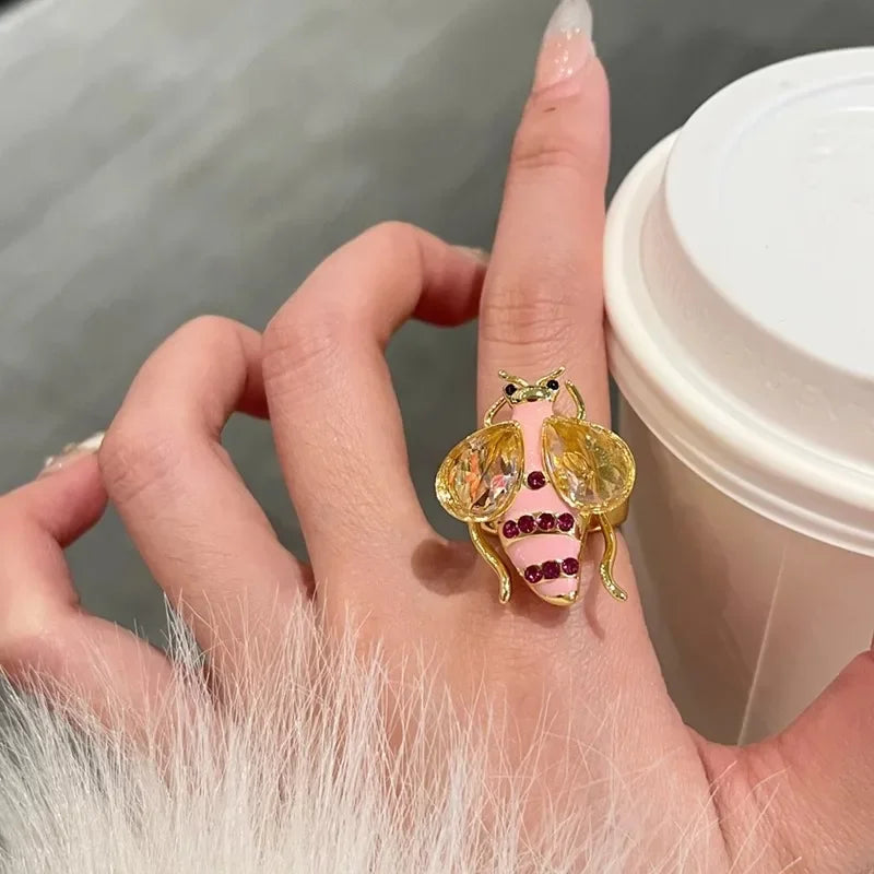 Δαχτυλίδι μέλισσα γυναικείο ροζ