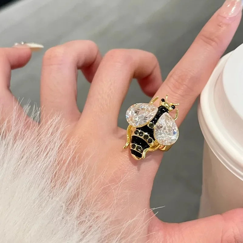 Δαχτυλίδι μέλισσα γυναικείο μαύρο