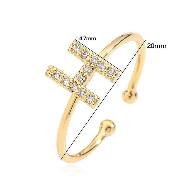 Ρυθμιζόμενο εξατομικευμένο δαχτυλίδι με αρχικό