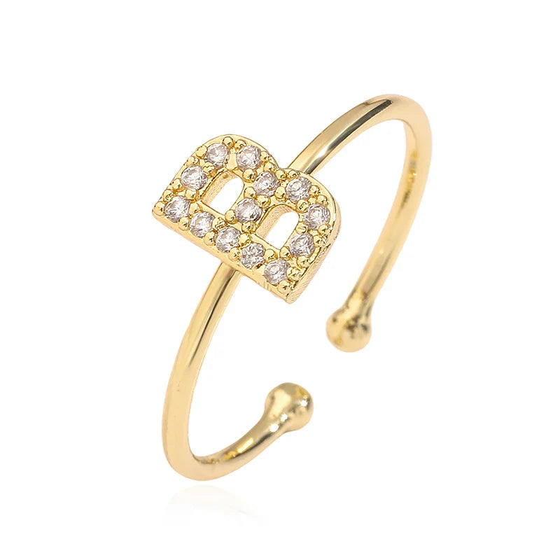 Ρυθμιζόμενο εξατομικευμένο δαχτυλίδι με αρχικό b