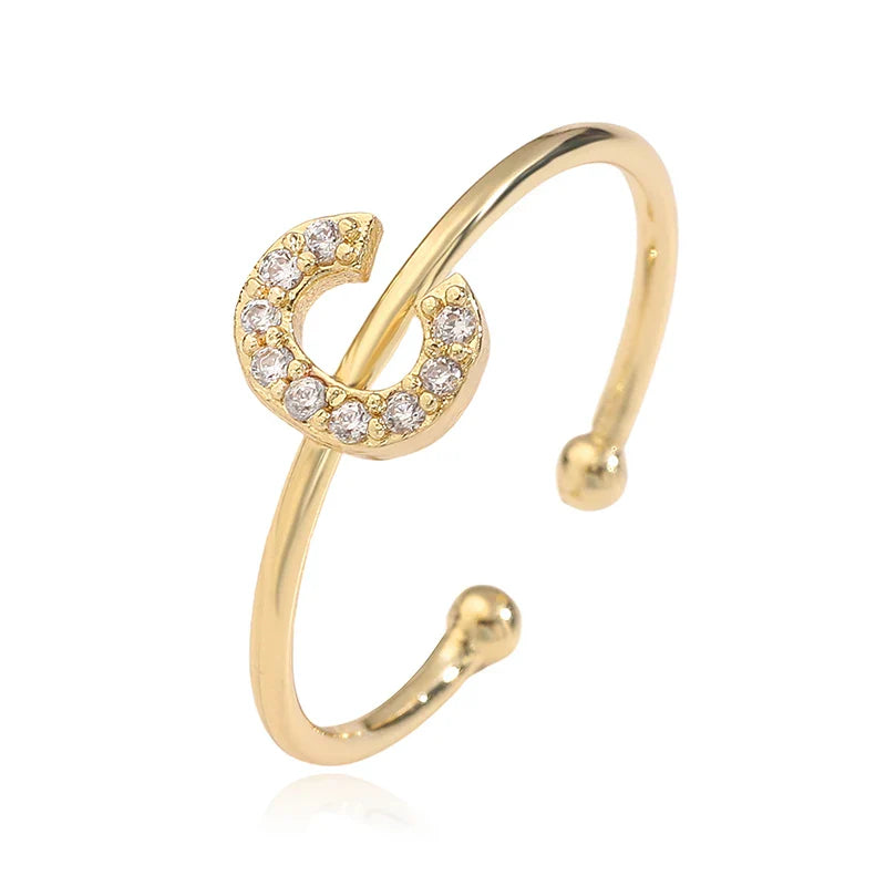 Ρυθμιζόμενο εξατομικευμένο δαχτυλίδι με αρχικό c