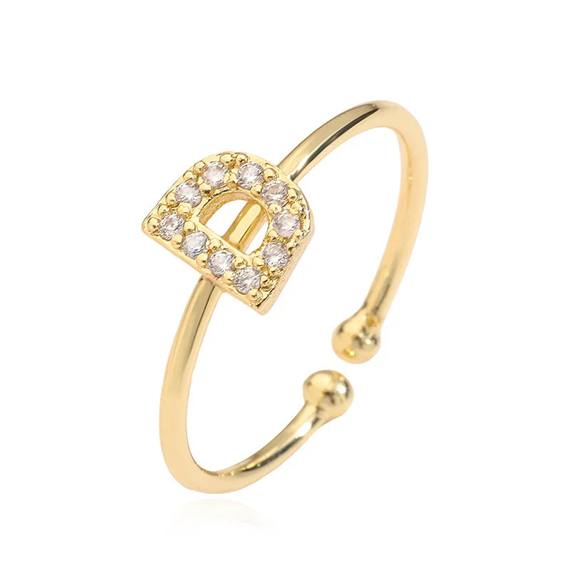 Ρυθμιζόμενο εξατομικευμένο δαχτυλίδι με αρχικό d