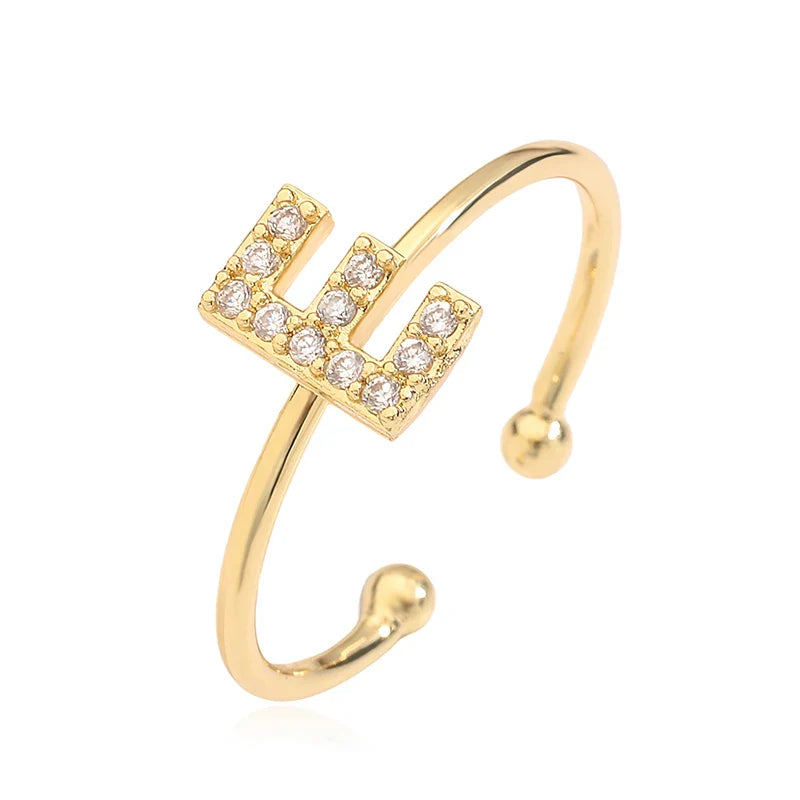 Ρυθμιζόμενο εξατομικευμένο δαχτυλίδι με αρχικό e