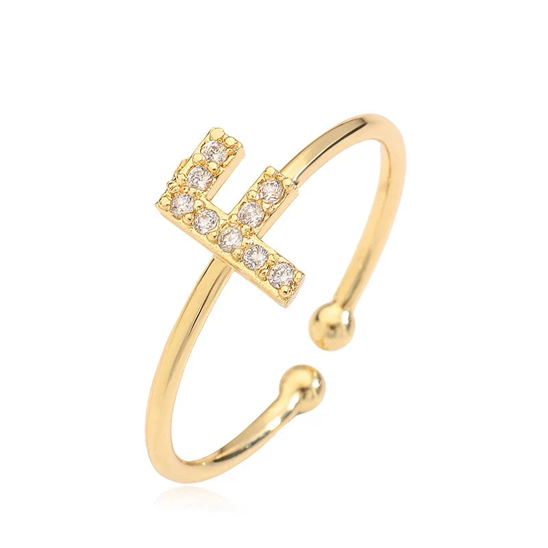 Ρυθμιζόμενο εξατομικευμένο δαχτυλίδι με αρχικό f