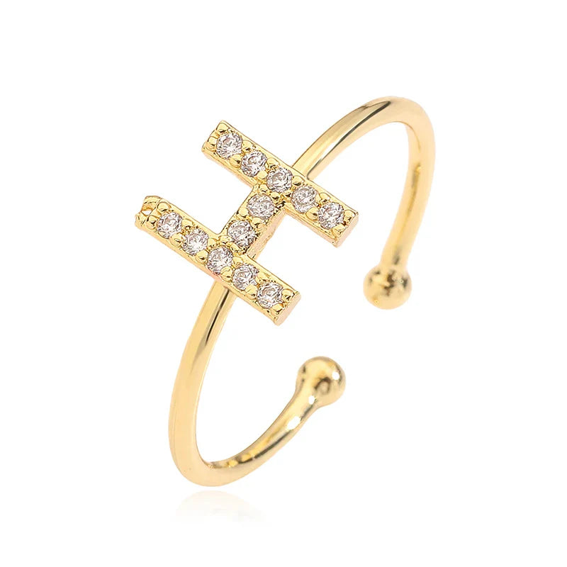 Ρυθμιζόμενο εξατομικευμένο δαχτυλίδι με αρχικό h