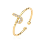 Ρυθμιζόμενο δαχτυλίδι αρχικού - γράμμα 