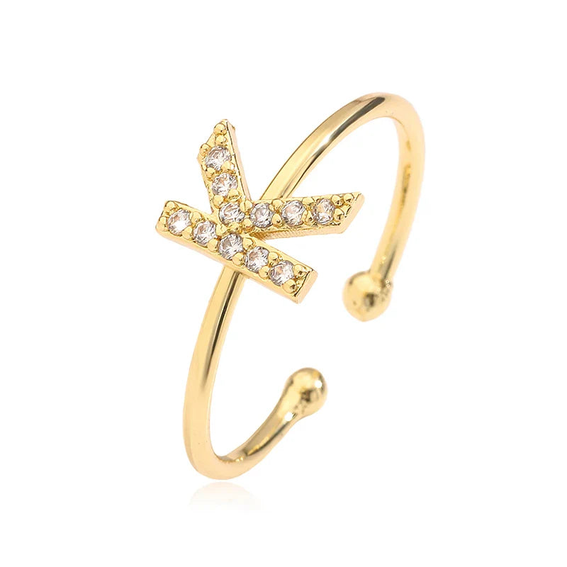 Ρυθμιζόμενο εξατομικευμένο δαχτυλίδι με αρχικό k