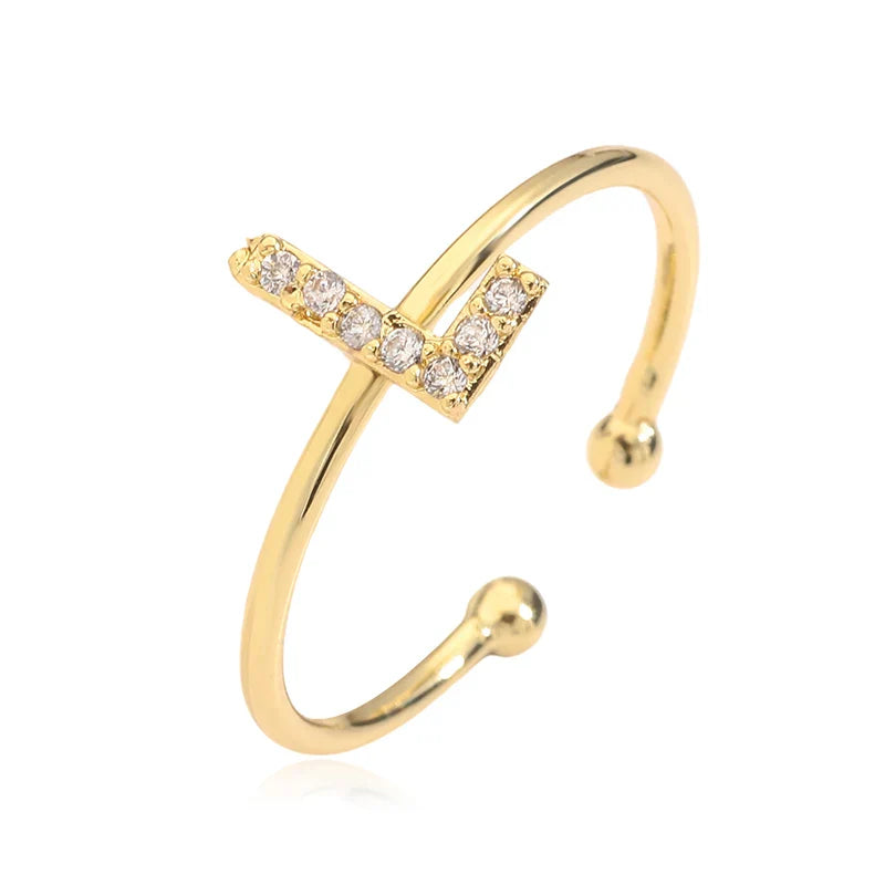 Ρυθμιζόμενο εξατομικευμένο δαχτυλίδι με αρχικό l