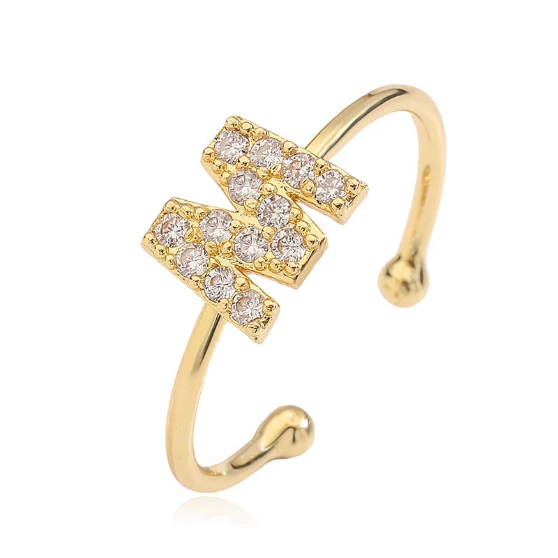 Ρυθμιζόμενο εξατομικευμένο δαχτυλίδι με αρχικό m