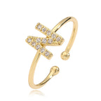 Ρυθμιζόμενο εξατομικευμένο δαχτυλίδι με αρχικό n