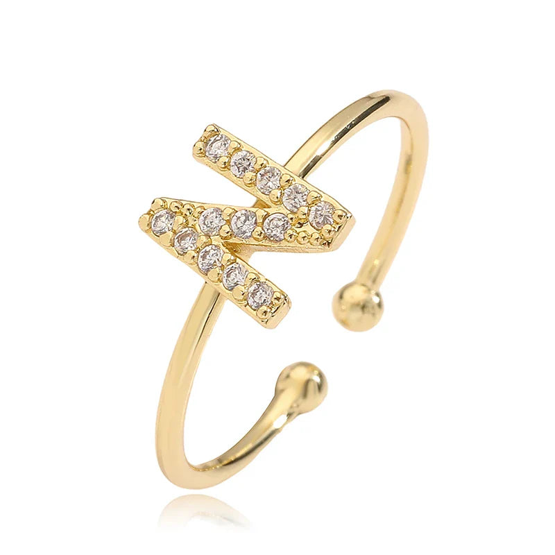 Ρυθμιζόμενο εξατομικευμένο δαχτυλίδι με αρχικό n