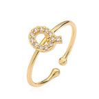 Ρυθμιζόμενο εξατομικευμένο δαχτυλίδι με αρχικό q