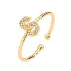 Ρυθμιζόμενο εξατομικευμένο δαχτυλίδι με αρχικό s