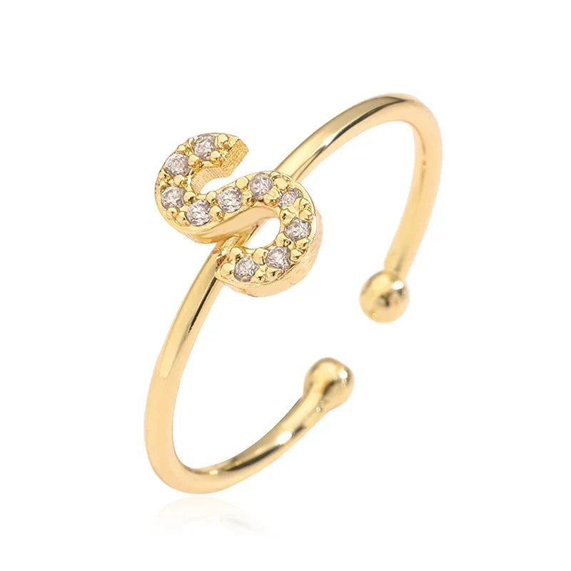 Ρυθμιζόμενο εξατομικευμένο δαχτυλίδι με αρχικό s