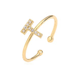 Ρυθμιζόμενο εξατομικευμένο δαχτυλίδι με αρχικό t