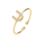 Ρυθμιζόμενο εξατομικευμένο δαχτυλίδι με αρχικό u