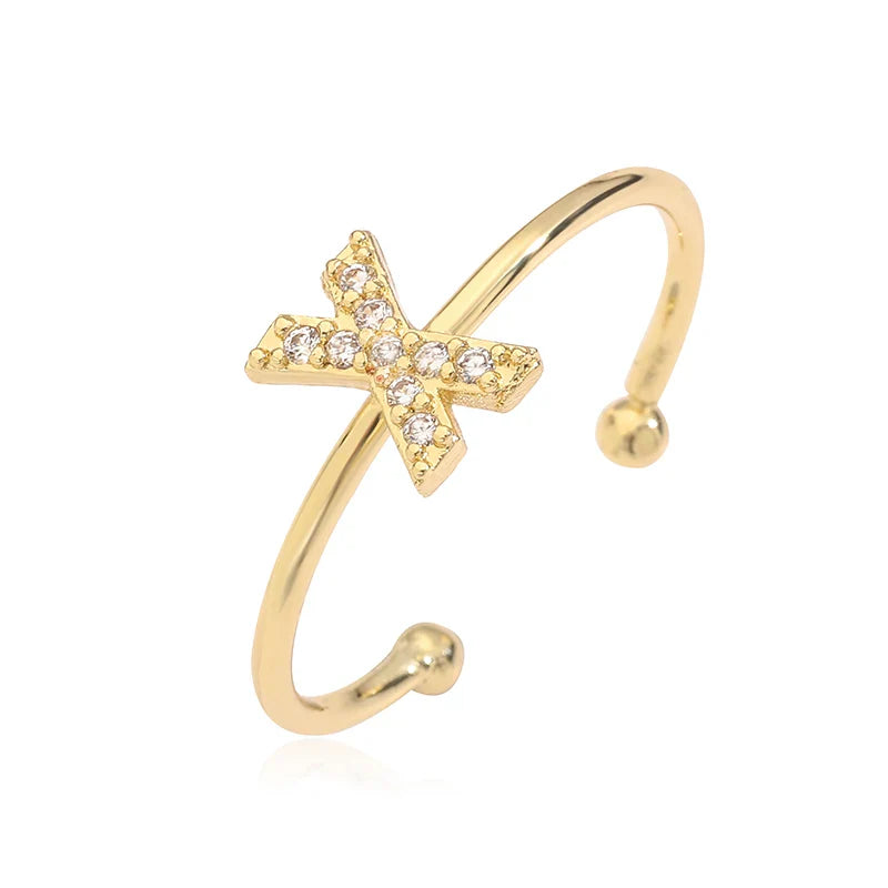 Ρυθμιζόμενο εξατομικευμένο δαχτυλίδι με αρχικό x