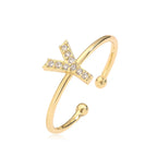 Ρυθμιζόμενο εξατομικευμένο δαχτυλίδι με αρχικό y