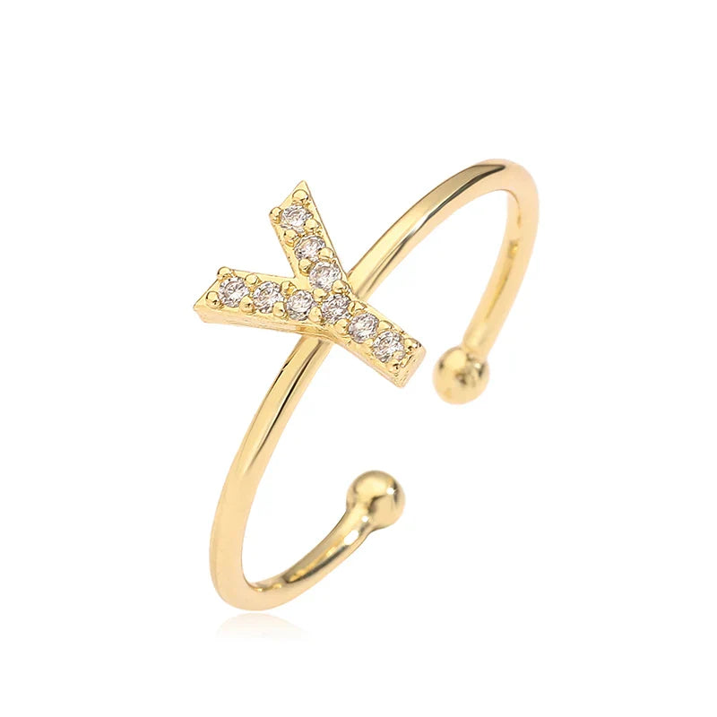 Ρυθμιζόμενο εξατομικευμένο δαχτυλίδι με αρχικό y