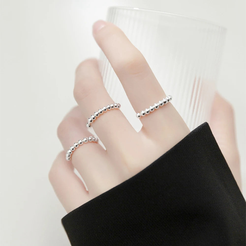 Δαχτυλίδι Αντιστρες με Περιστρεφόμενες Χάντρες για Άνδρες ή Γυναίκες ασημένιο