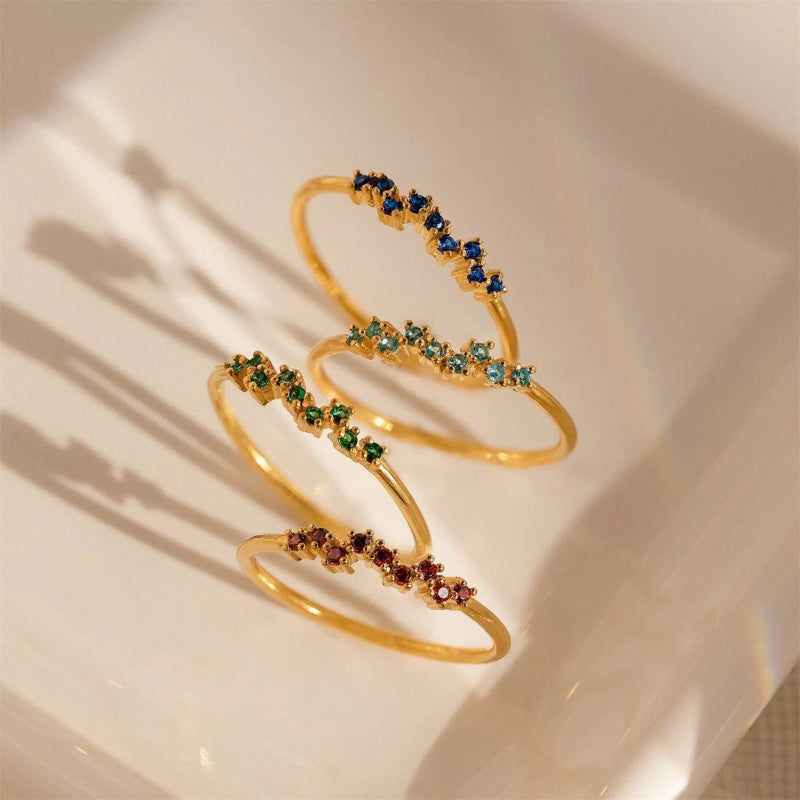 Bague Anneau avec Zircon Pierre de Naissance