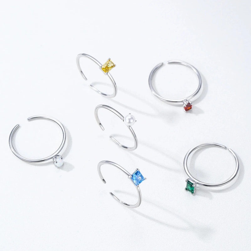 Δαχτυλίδι με πολύχρωμο ζιρκόνιο, λίθος γέννησης