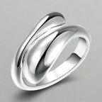 Δαχτυλίδι Δαχτυλίδι Σταγόνα Νερού Ασημί και Κούφιο