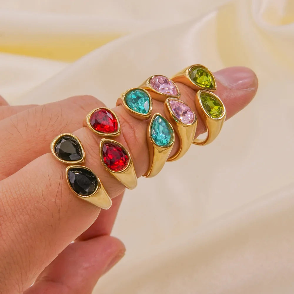 Δαχτυλίδι Δάκρυ Νερού Πολύχρωμη Πέρλα ανοιχτό μπλε