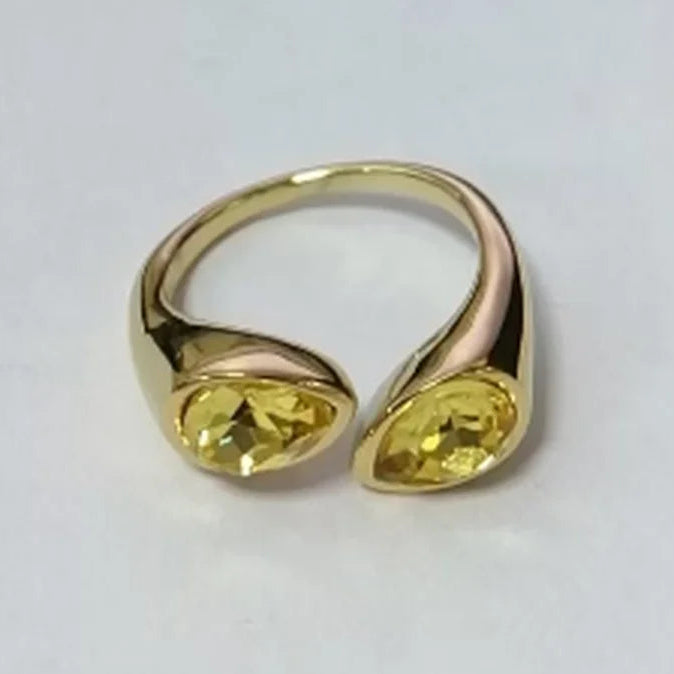 Δαχτυλίδι Δάκρυ Νερού Πολύχρωμη Πέρλα κίτρινη