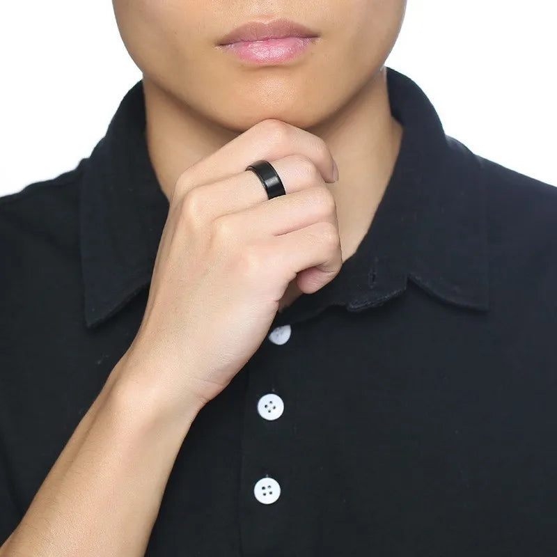 Δαχτυλίδι Ανδρικό Αντιστρες Περιστρεφόμενο μαύρο