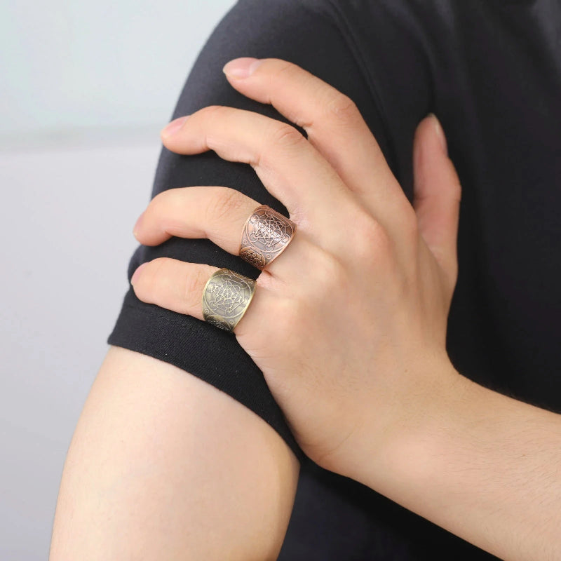 Δαχτυλίδι Ανδρικό Δαχτυλίδι Κύβος του Μετατρών χρυσό