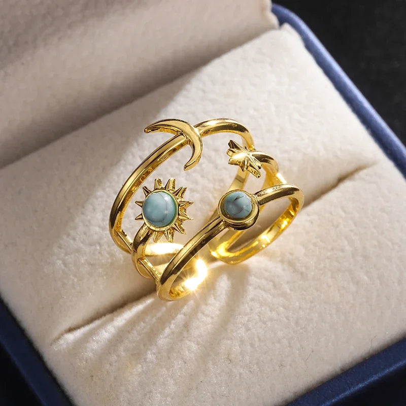 Δαχτυλίδι Δακτύλιος Φεγγάρι και Αστέρι