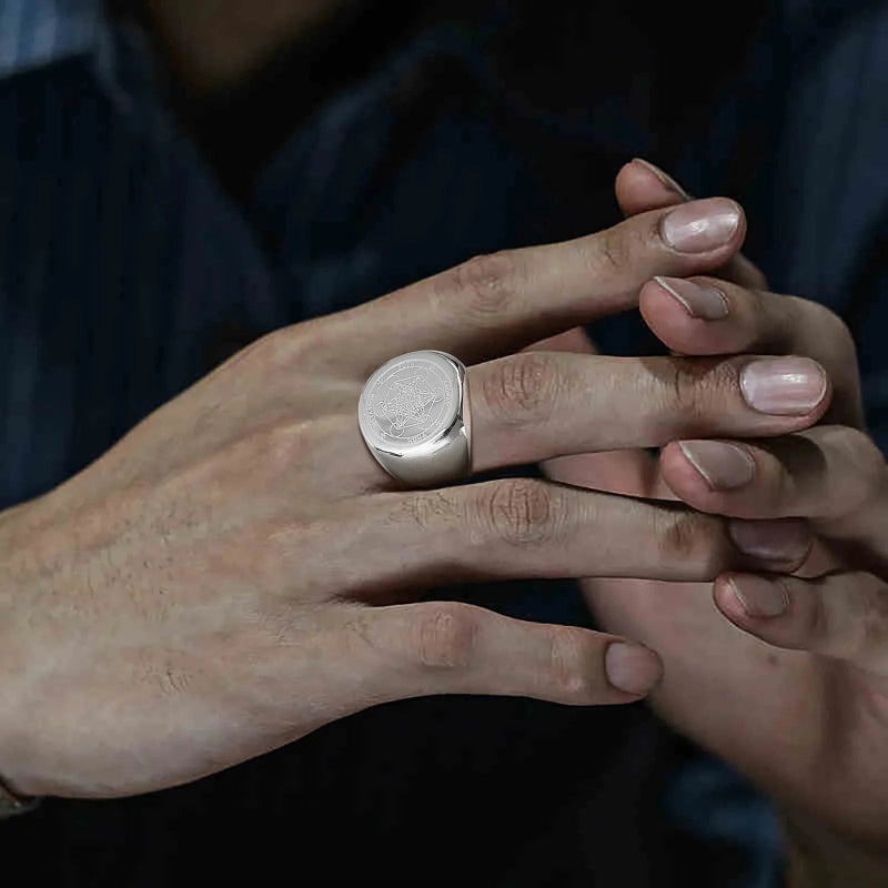 Δαχτυλίδι Δαχτυλίδι Μαύρα Κύβος Μετάτρον ασημί