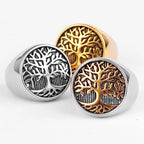 Δαχτυλίδι Δέντρο της Ζωής για Άντρες χρυσό και ασημένιο