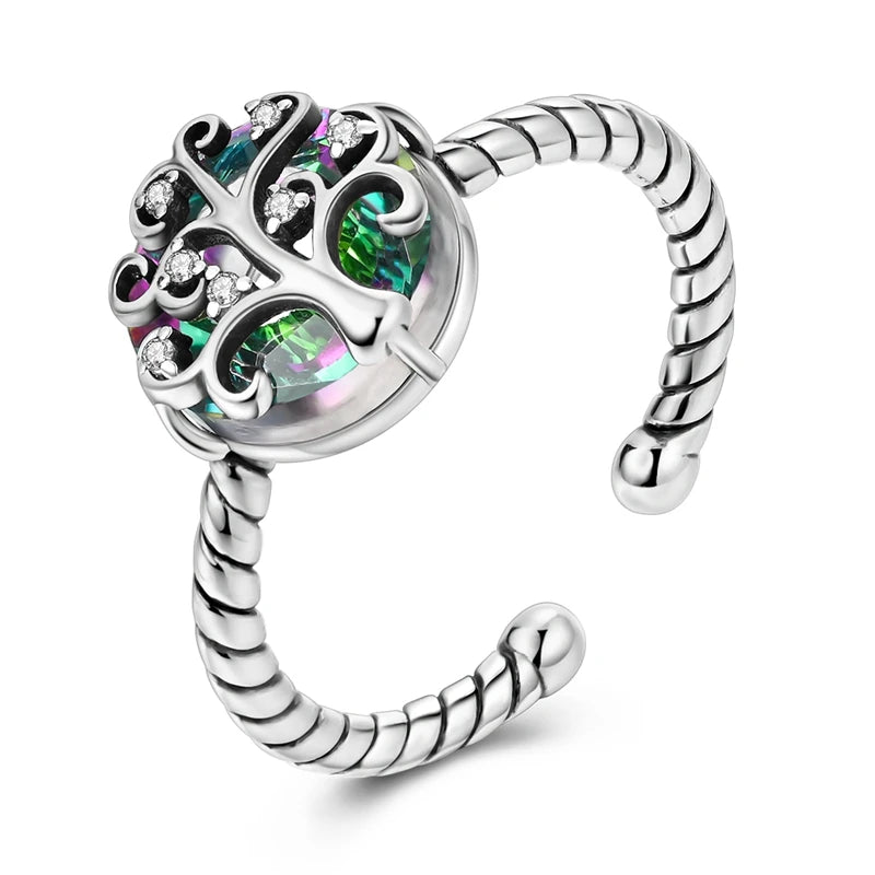 Δαχτυλίδι Δέντρο της Ζωής Ζιργκόν Γυναικείο Ασήμι