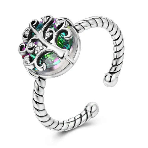 Δαχτυλίδι Δέντρο της Ζωής Ζιργκόν Γυναικείο Ασήμι