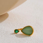 Δαχτυλίδι με σταγόνα νερού από φυσική πέτρα και ζιρκόν