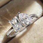 Δαχτυλίδι με σταγόνα νερού από ζιρκόν ασημί