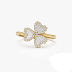 Δαχτυλίδι με τριφύλλι 3 φύλλων σε ζιρκόν