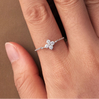 Δαχτυλίδι με τετράφυλλο τριφύλλι από ζιρκόν