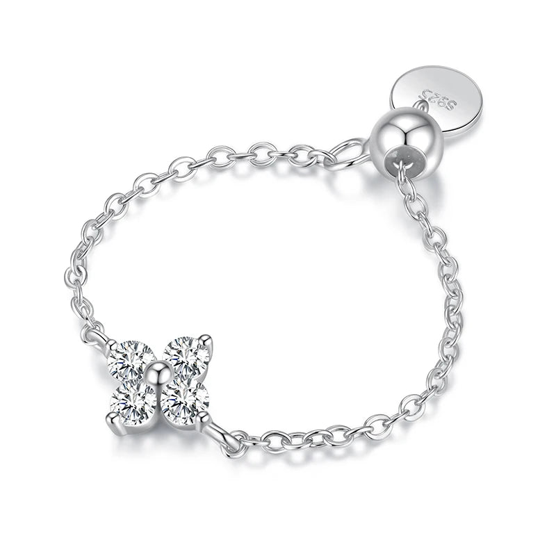 Δαχτυλίδι με τετράφυλλο τριφύλλι από ζιρκόν