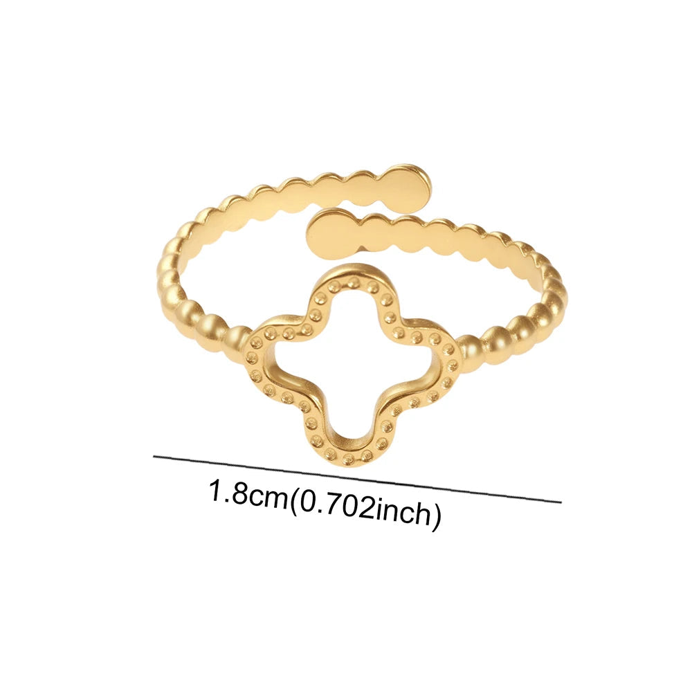 Δαχτυλίδι με τριφύλλι 4 φύλλων για γυναίκες