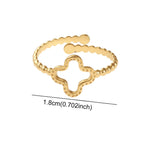 Δαχτυλίδι με τριφύλλι 4 φύλλων για γυναίκες