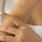 Δαχτυλίδι με 4φυλλα τριφύλλια φέρνει τύχη ασημένιο