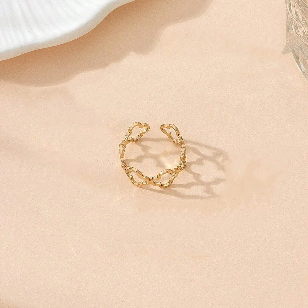 Bague avec Trèfles à 4 Feuilles Porte Bonheur or